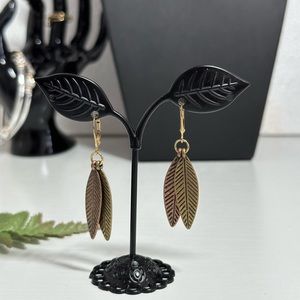 Double Leaf Dangle Earrings